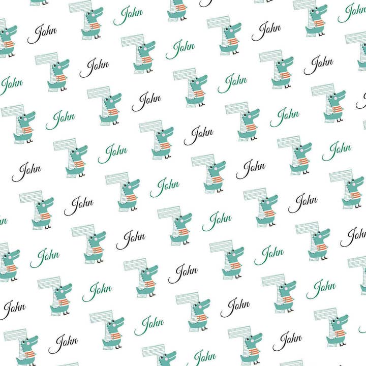 Papier de soie personnalisé 7ème anniversaire Alligator pour la vente par Potter's Printing