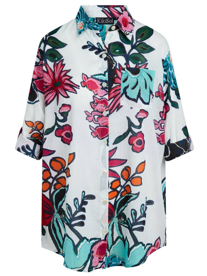 Chemise blanche Kailua Boyfriend pour la vente par KikiSol