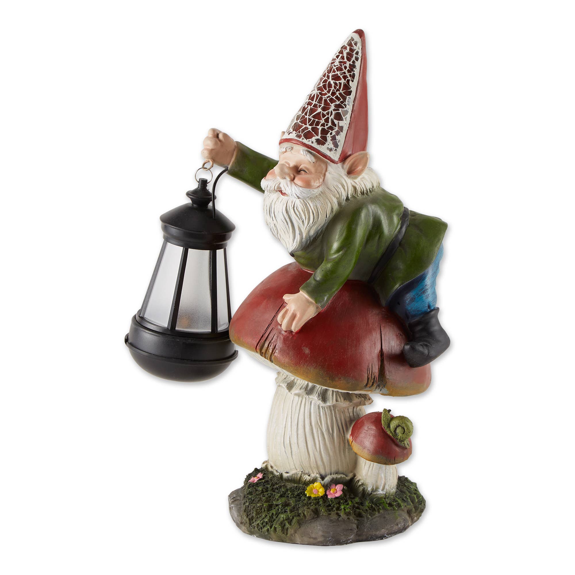 Zingz Home - Wholesale Outdoor Ornament/Decor - Gnome On Mushroom Solar Statue2