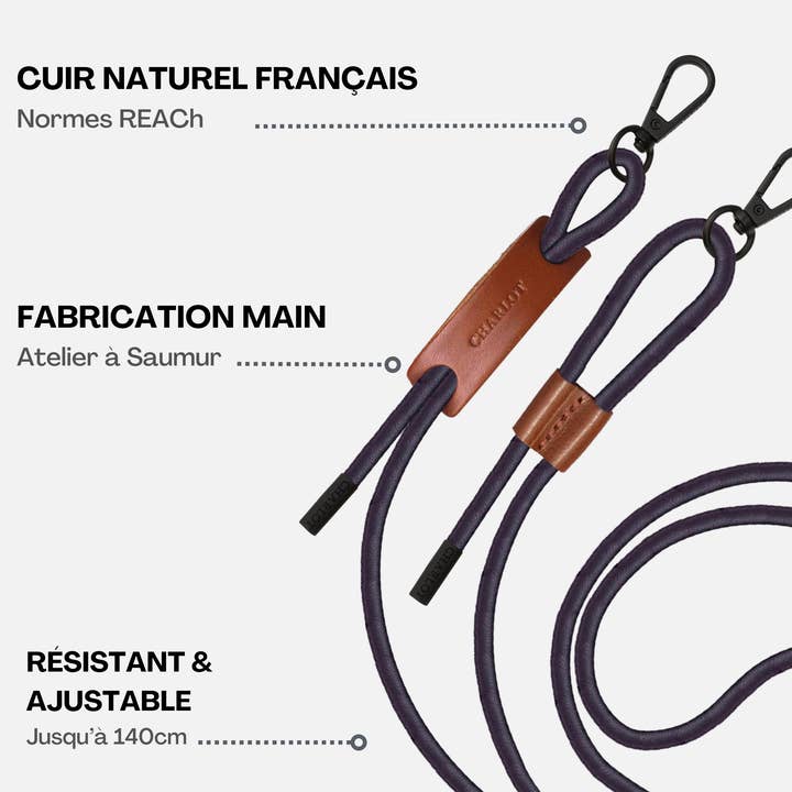 CHARLOT · Paris - Wholesale Phonecase Strap - Noga Black Leather1