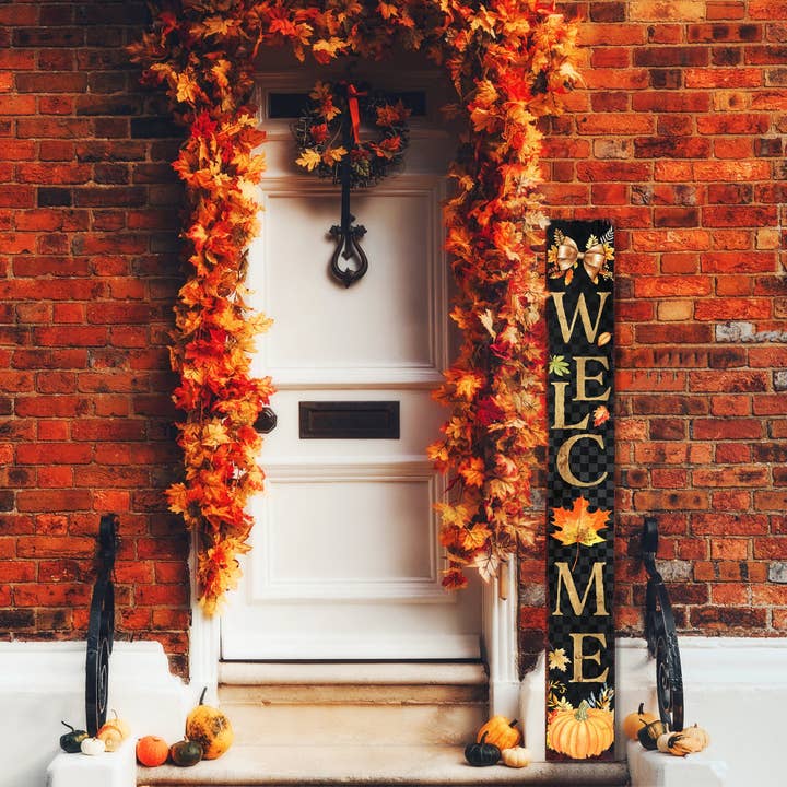 TX USA Corporation - Wholesale Outdoor Sign - 72in Rustic Fall Welcome Porch Sign – Vintage Wooden Front Door Decor9