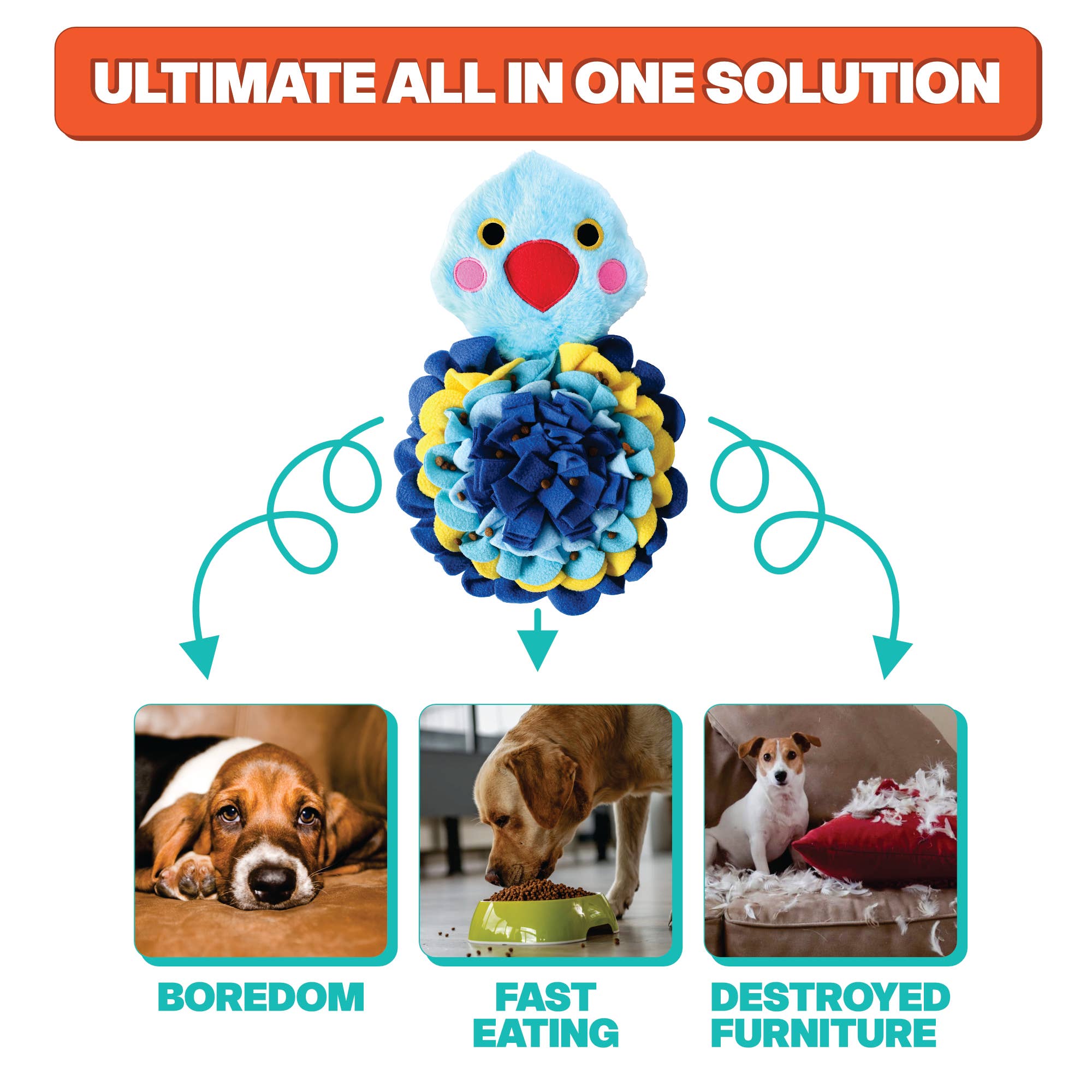 LUFTPETS - Wholesale Pet Plush Toy - Dog - Bird Snuffle Mat for Dogs & Small Pets- Washable & Squeaky4