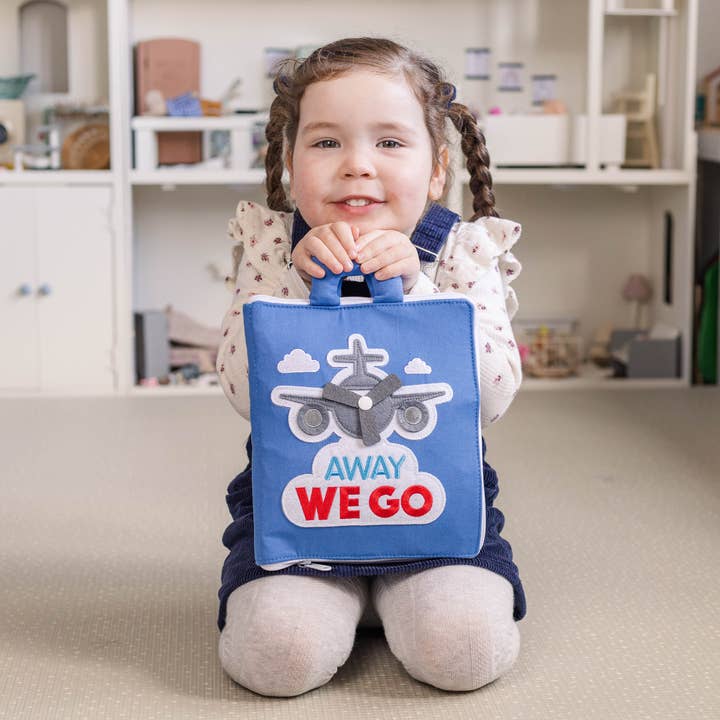 Curious Columbus - Wholesale Colouring book – Child & baby - Fabric Activity Book - Away We Go1