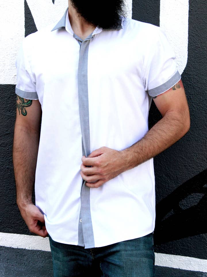 Cultivate Men's Button Down Shirt Short-Sleeve Button Up for wholesale by Am.A-Line Collections LLC