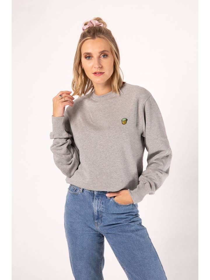 Fashion Drinks - Wholesale Sweatshirt - Women's - Matcha Latte | Embroidered organic cotton women's sweater2