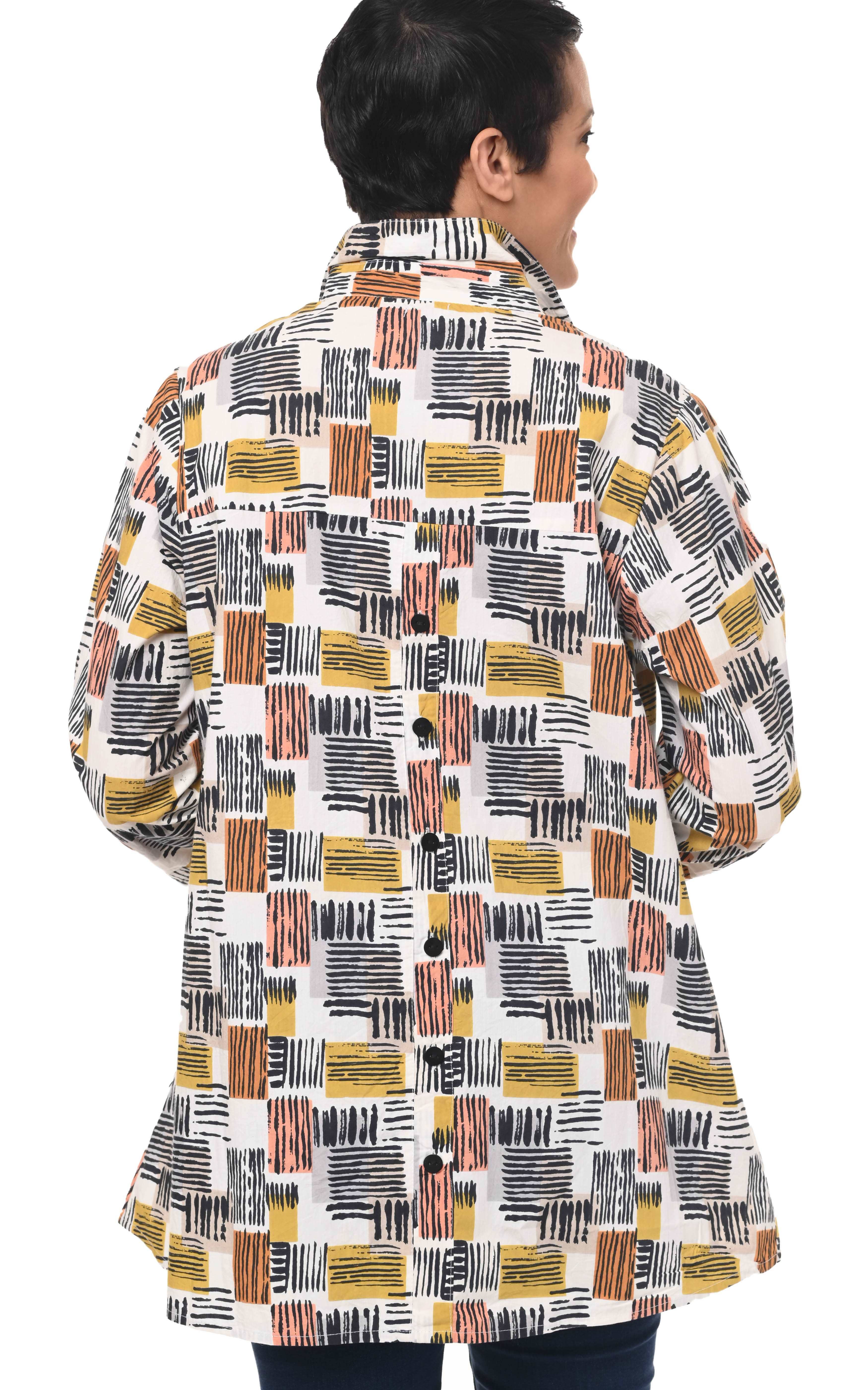 Tulip Clothing – Engroshandel Skjorte med buttondown – til kvinder – CV133 Logan i Rytme*3