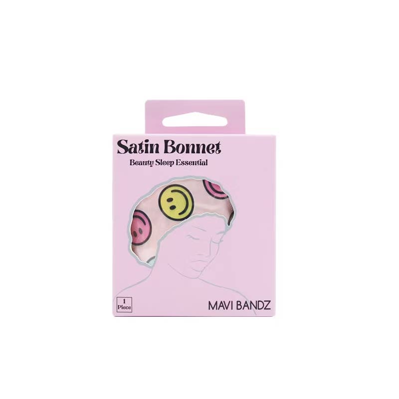 Mavi Bandz - Wholesale Sleep cap / bonnet – kids - Karma Smiley Satin Hair Bonnet Sleep Anti Frizz Adjustable
