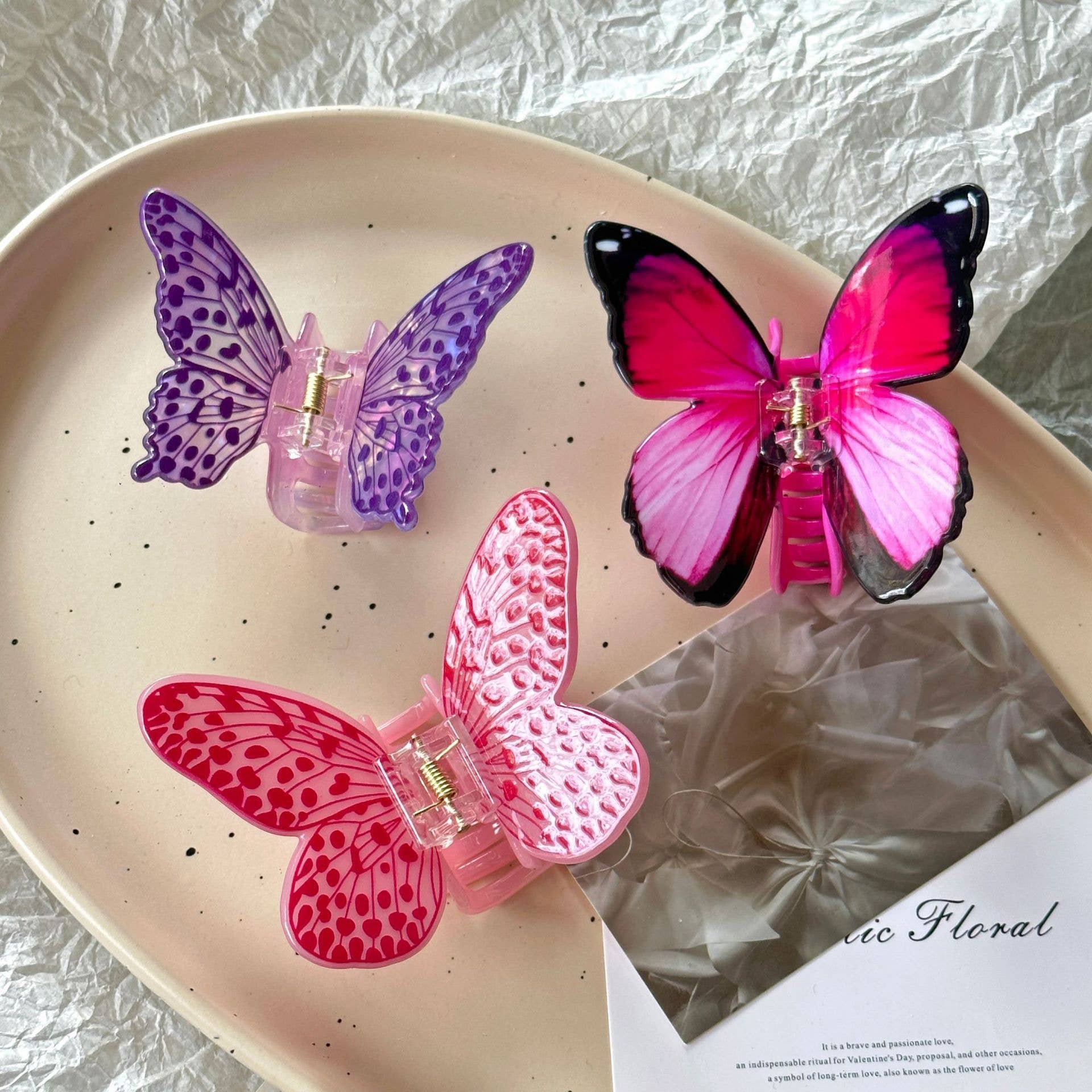 SoapElenGlen - Wholesale Hair Clip - Women's - Colorful Butterfly Claw Clip15