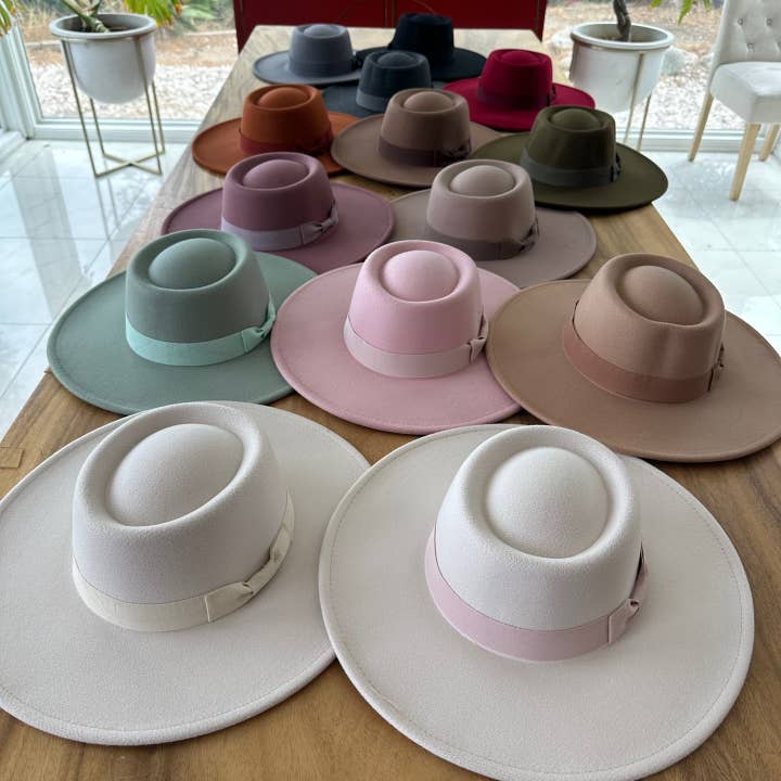 Bella Betty - Wholesale Boater Hat - Women's - Best seller !! Structured boater with wide brim Grosgrain