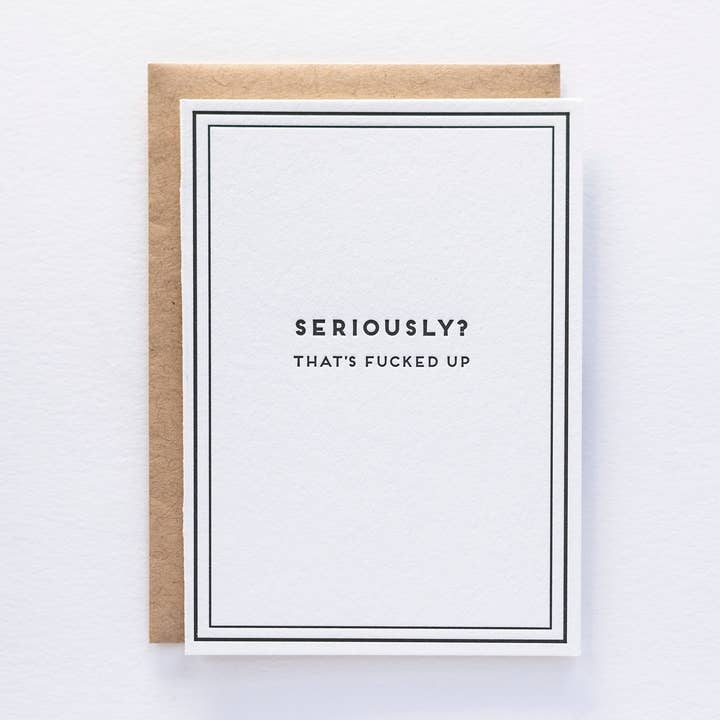 REBAJA/DISCONTINUADA** Tarjeta Dude Seriously para venta al por mayor de Pistachio Press