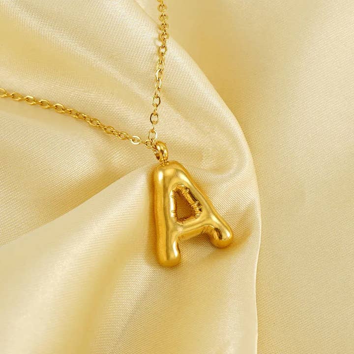 Sweet Cherry Sky - Wholesale Pendant/Charm Necklace - Balloon Style Initial Pendant Necklace Stainless Steel