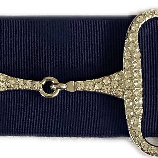 Heavenly Horse Designs - Wholesale Belt - Women's - Crystal Snaffle Bit Elastic Belt 2” Wide1