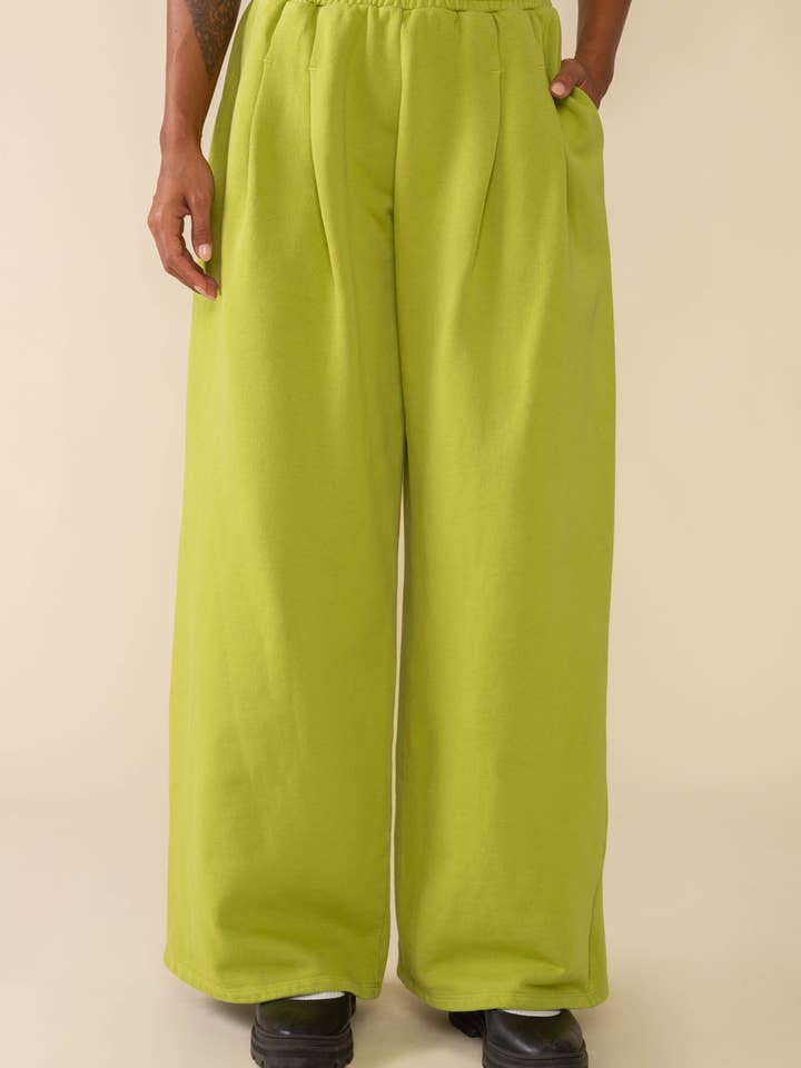 Double Pleat Wide Leg Garment Dye Sweatpants for wholesale by NLT