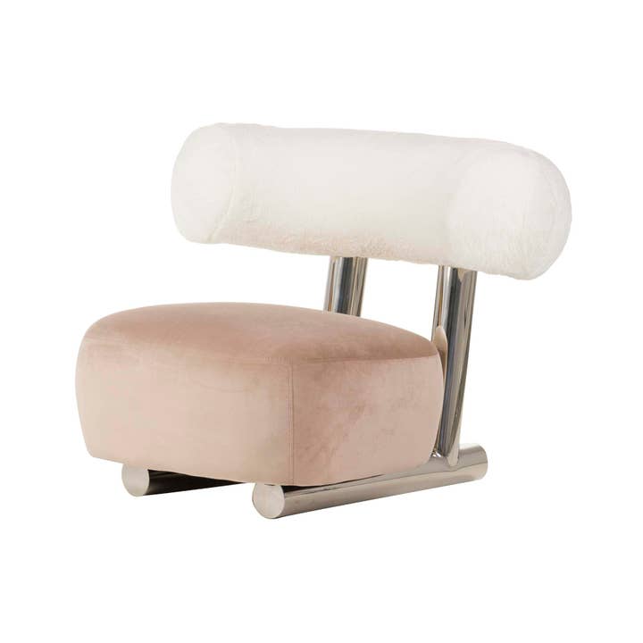 Fauteuil Laine Velours Rose Qufu 100x82x71 cm pour la vente par Ethan Chloe - GARPE GROUP - GARCIA PÉREZ Y CÍA S.L.