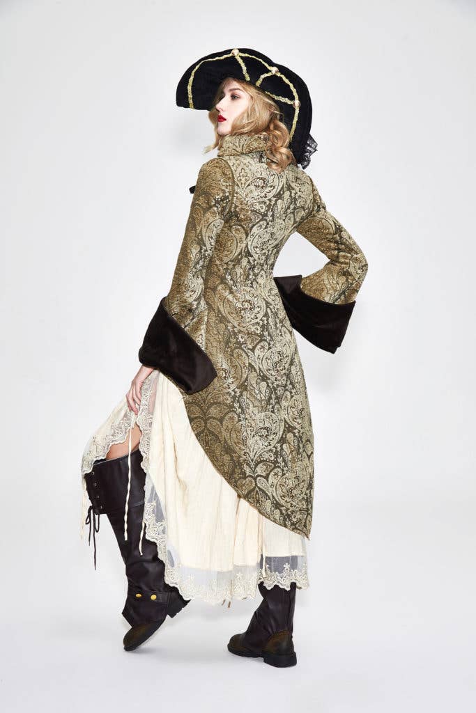 BLK/GLD CT102 - Pirate Jacket med aftagelige ærmer for engroshandel på Faire6