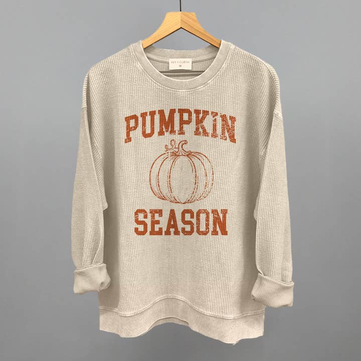 Ivy + Cloth - Wholesale Graphic Sweatshirt - Women's - Pumpkin Season Collegiate