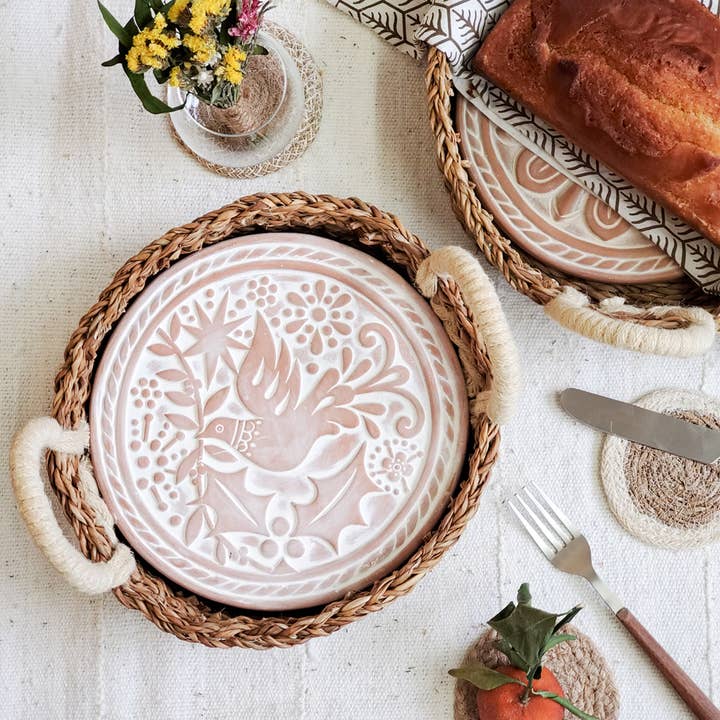 Handmade Bread Warmer & Wicker Basket - Bird Round for wholesale by KORISSA