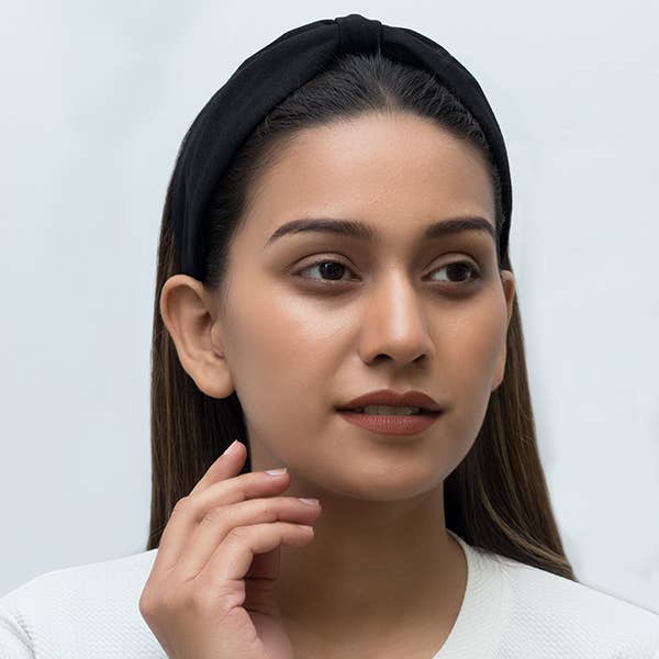 Betty Cooper In Textured Black Jersey Headband for wholesale by Elaa