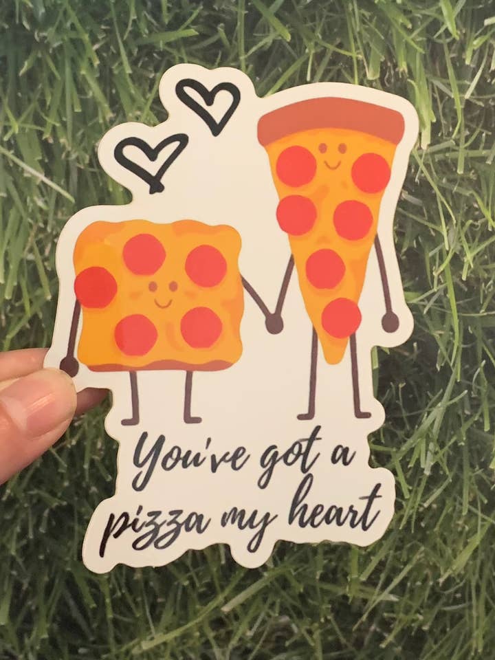 Autocollant brillant Pizza My Heart pour la vente par Mintforyougifts