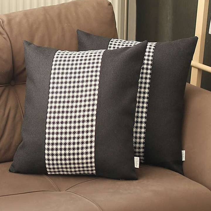 Conjunto de 2 almofadas Boho-Chic Houndstooth Jacquard por atacado de MIKE & Co. NEW YORK