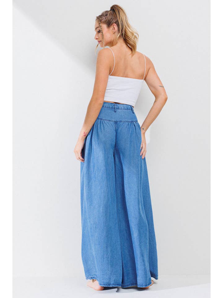 Vibrant M.i.U - Wholesale Pants - Women's - Darcy Wide-leg Chambray Pants
