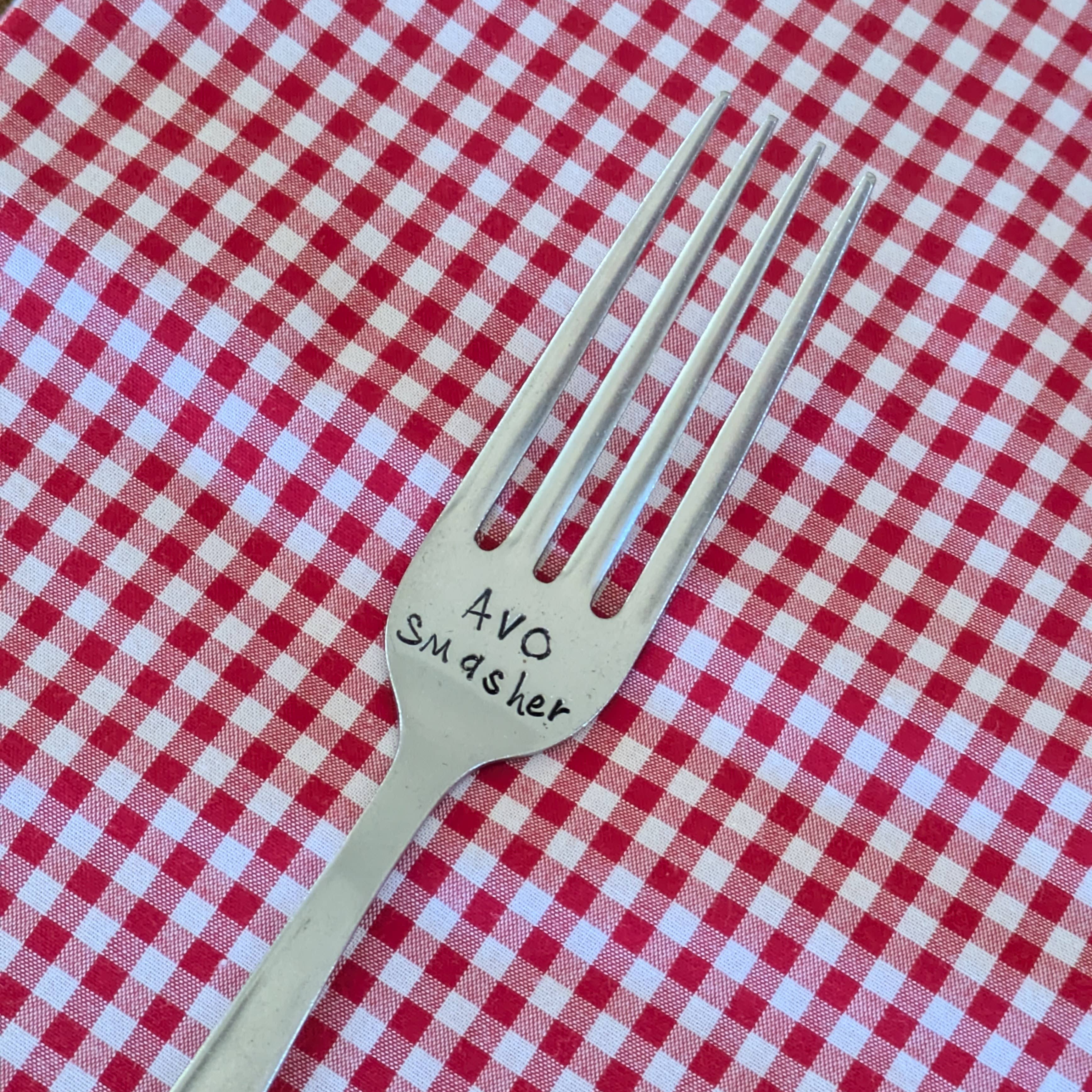 Samantha's Studio - Vente Fourchette - Fourchette "AVO Smasher" Quote Cutlery, couverts vintage estampillés3
