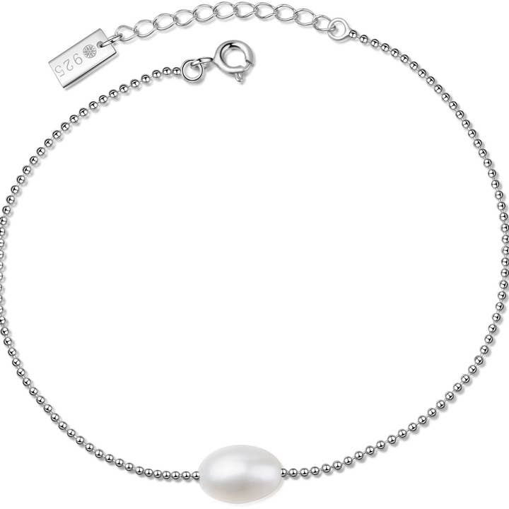 MISAKI bracelet silver/white pearl for wholesale by AILORIA