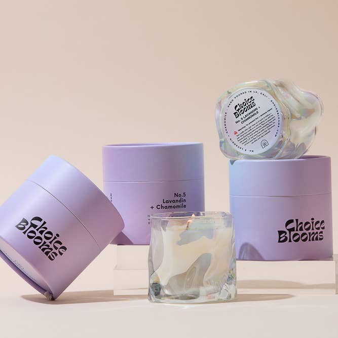 Choice Blooms – Großhandel Kerze im Glas / gefüllte Kerze – 7,2 oz. Nr. 5: Lavandin + Kamille Kerze1