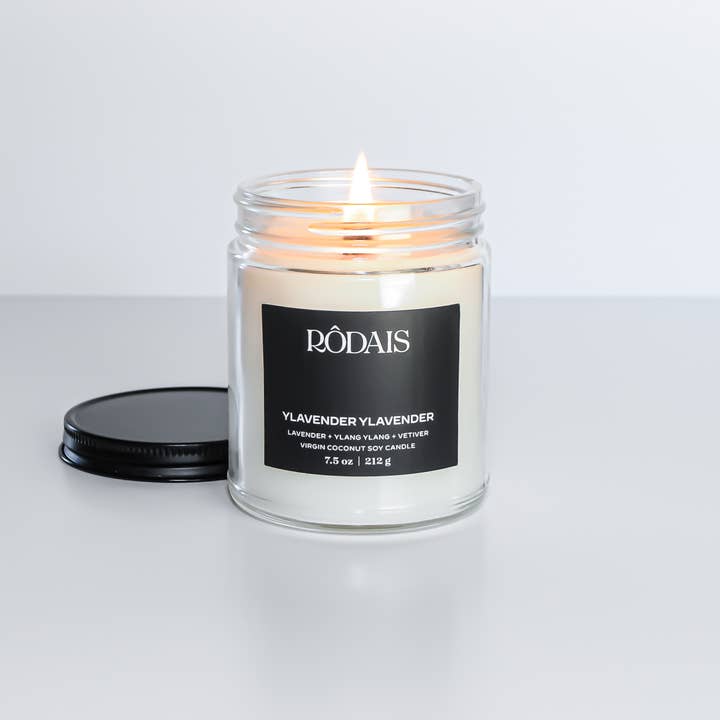 Rôdais - Wholesale Jar/Filled Candle - Ylavender Ylavender: Wooden Wick + Virgin Coco Soy Candle