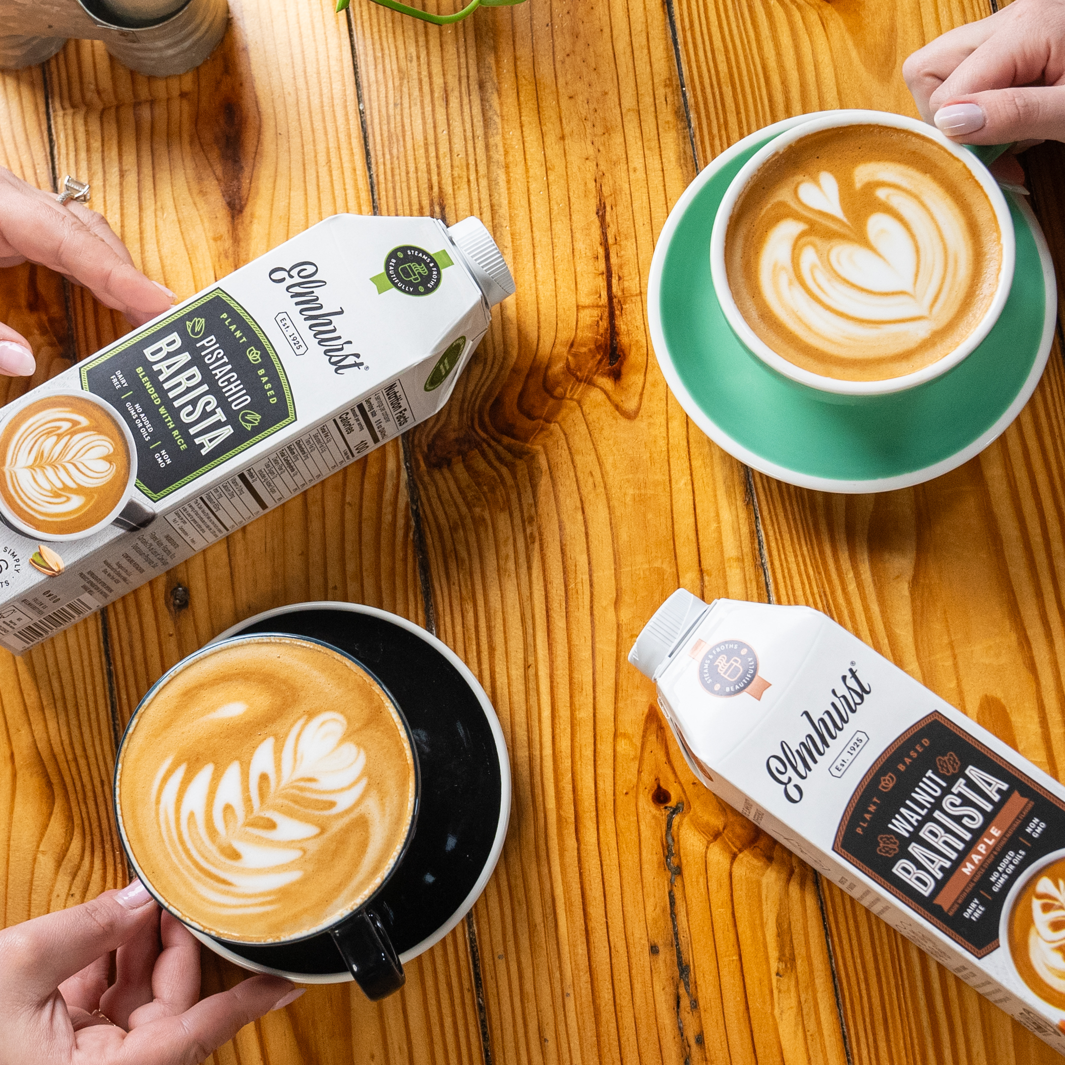 Elmhurst 1925 - Wholesale Non-Dairy Milk - Barista Edition Pistachio Milk, 32oz [6-Pack]5