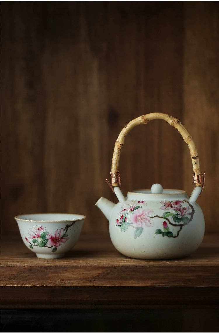 Gohobi （We cover U.S. import duties） - Wholesale Tea Set - Gohobi Hand-painted Floral Tea Set Teapot Tea cup11