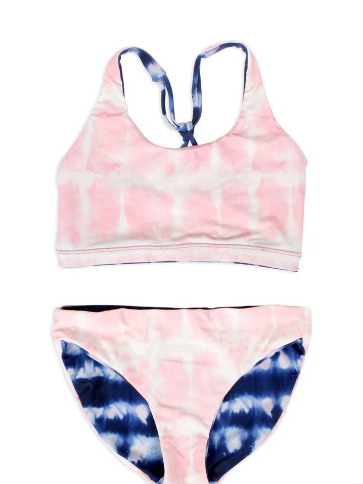 reversibel bikini - rosa & marinblå slips färgämne för wholesale av Shade Critters - EU