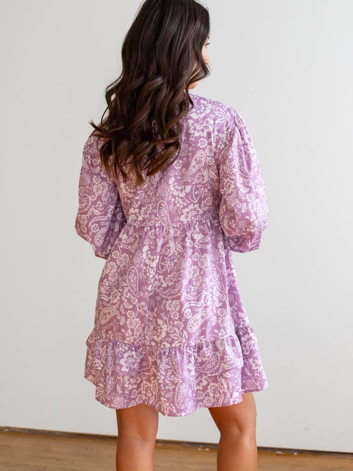 Panache Apparel Co. – wholesale Klänning - Dam – Lila blommig klänning