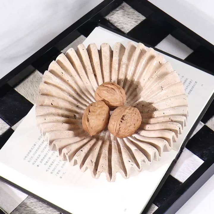 BRECK + FOX - Wholesale Decorative Plate/Dish/Bowl - Artisan Faux Travertine Centerpiece1