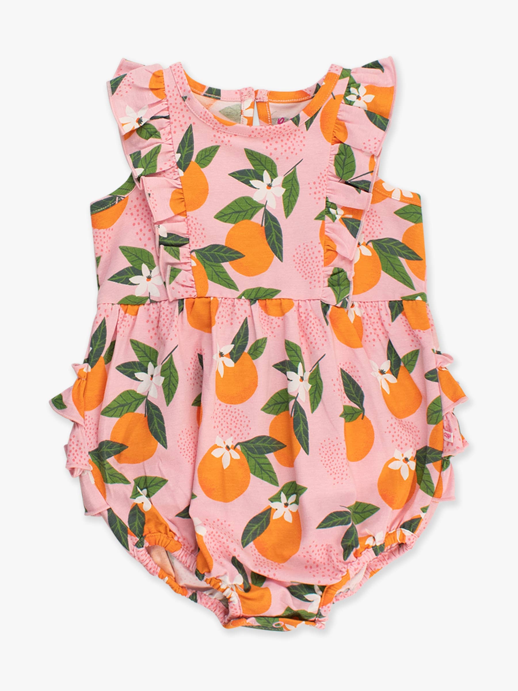 Pink Baby Girls Orange You The Sweetest Tank Waterfall Romper for wholesale on Faire8
