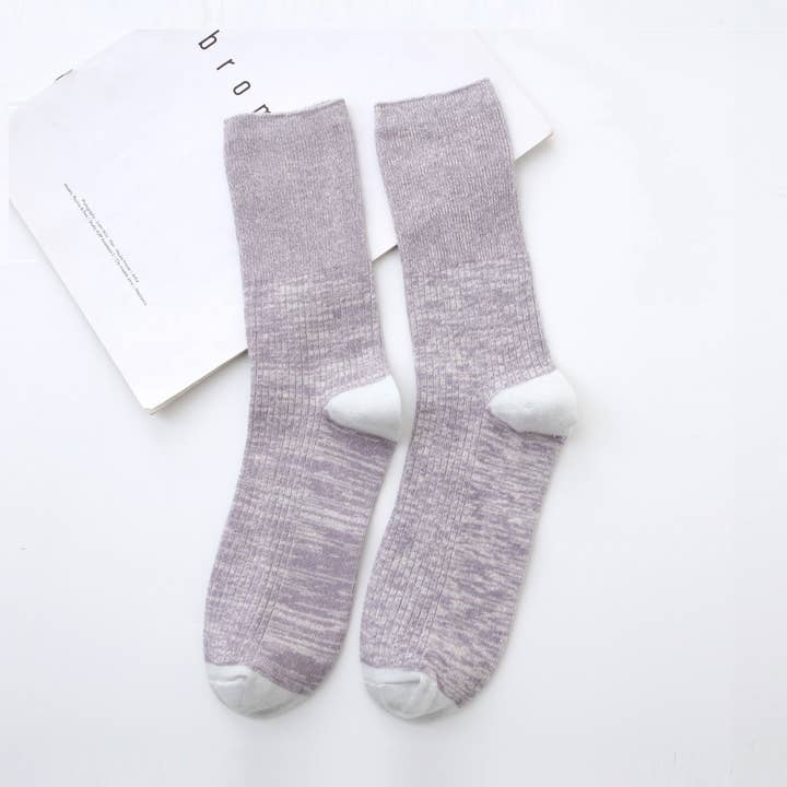 Organic Hemp Socks, Organic Cotton Crew Socks- lavender sock for wholesale by Earth Mode