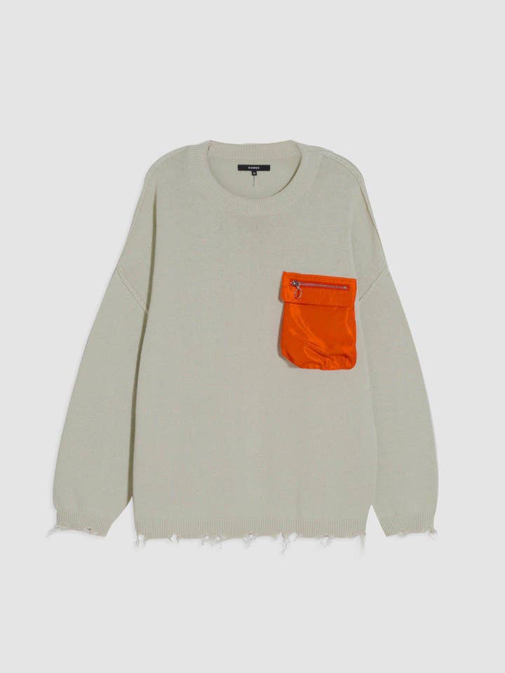 Robink – wholesale Knitted jumper – Men′s – Konus Men's Oversize Sweater in Green