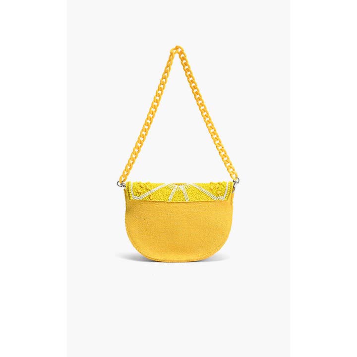 America & Beyond - Wholesale Shoulder Bag - Women's - Couture Crescent Lemon Shoulder Bag