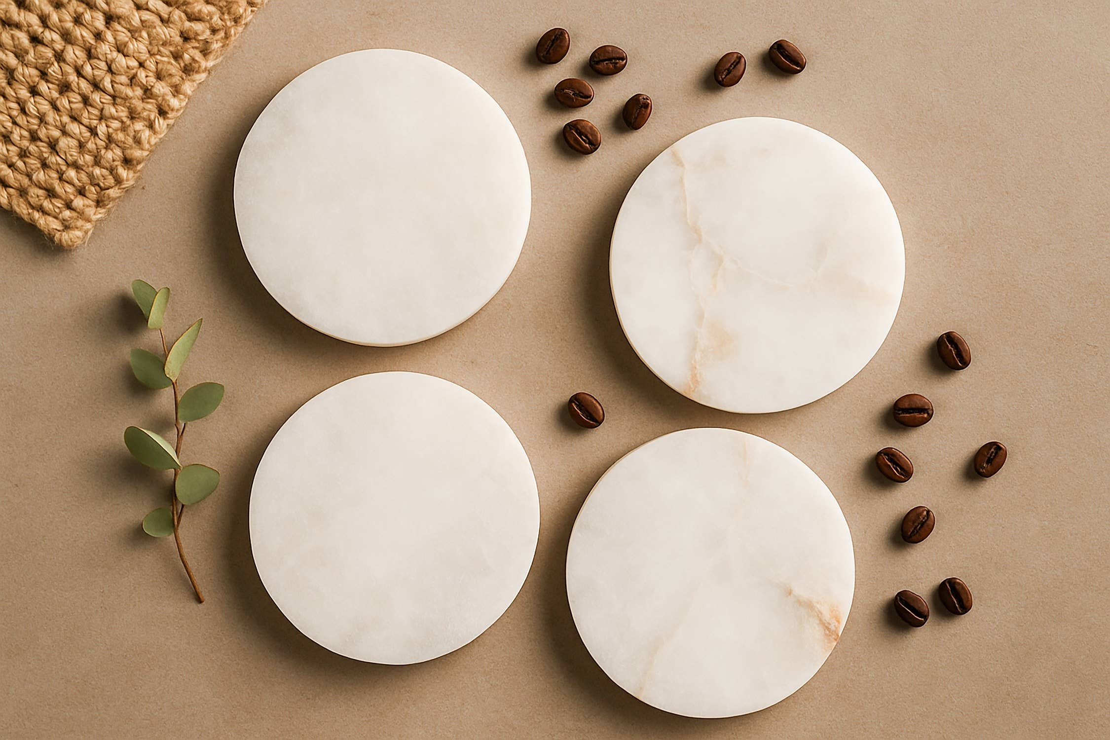 BIDKhome - Wholesale Coasters - Set of 4 Alabaster Coasters2
