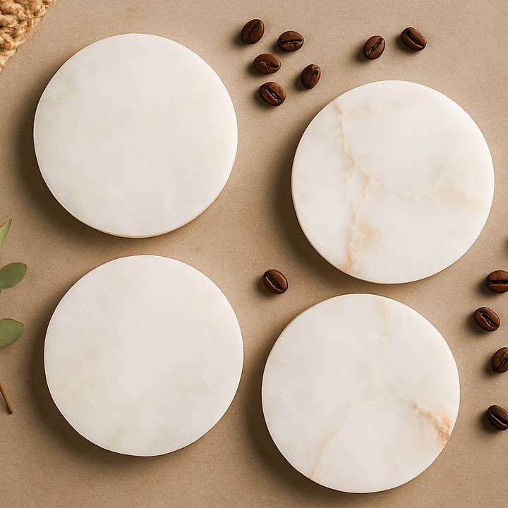 BIDKhome - Wholesale Coasters - Set of 4 Alabaster Coasters2