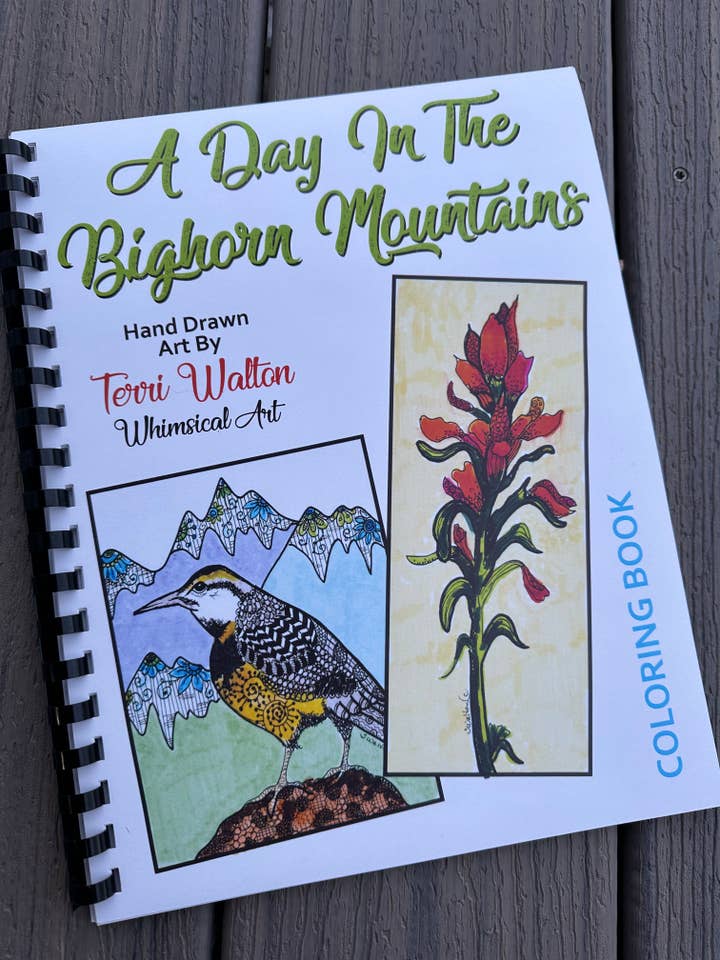 A Day In The Bighorn Mountains Coloring Book for wholesale by Red Shed Redos Artistry