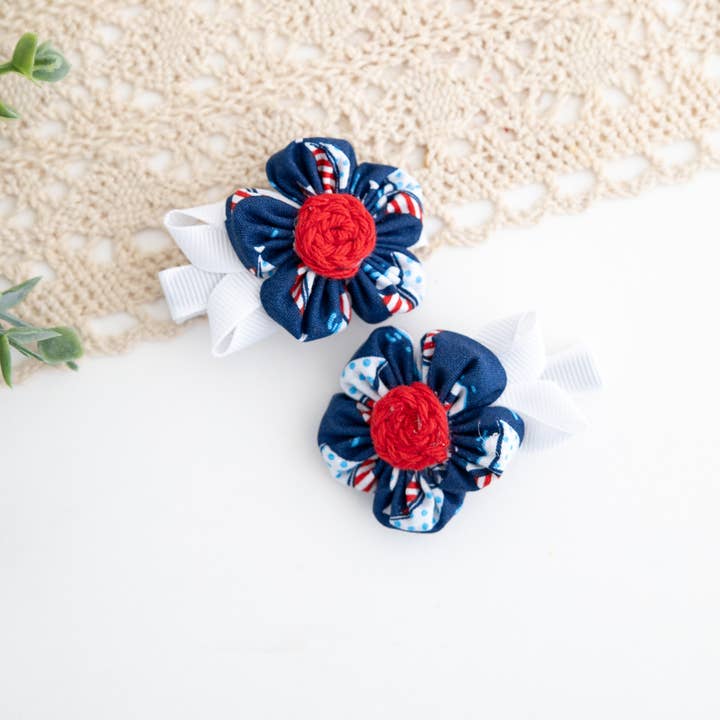 Pinza para el pelo con forma de flor, lazos para niñas, lazo del 4 de julio, lazos para venta al por mayor de Girls' Dream