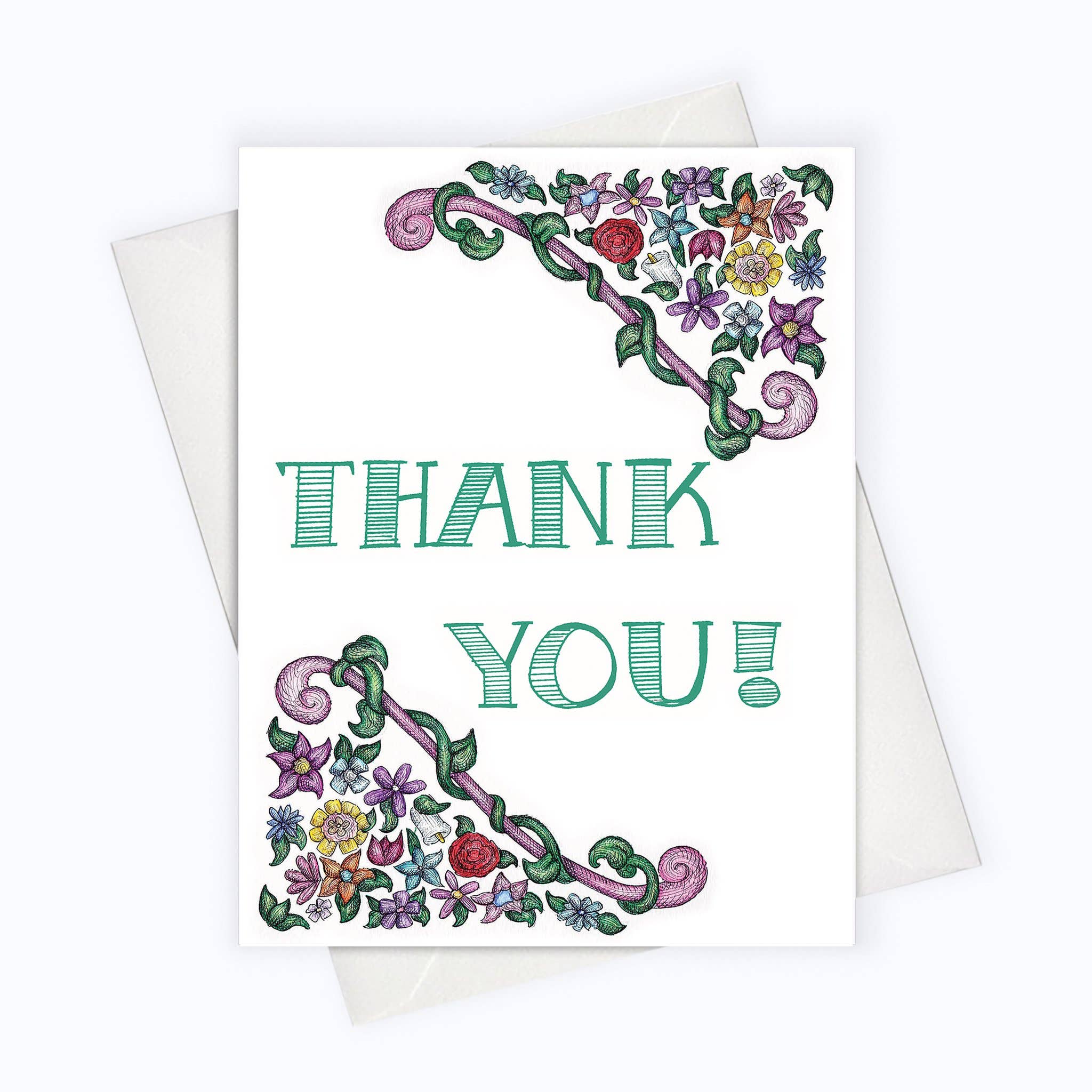 About A Cloud Stationery & Gifts - Wholesale Thank You Card - FLOWERY THANK YOU Card - Thanks Greeting Cards0