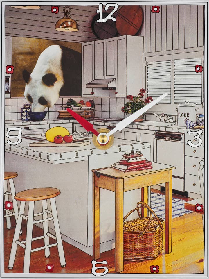 Panda, Collage-Uhr für den Großhandel von Lea Alboher