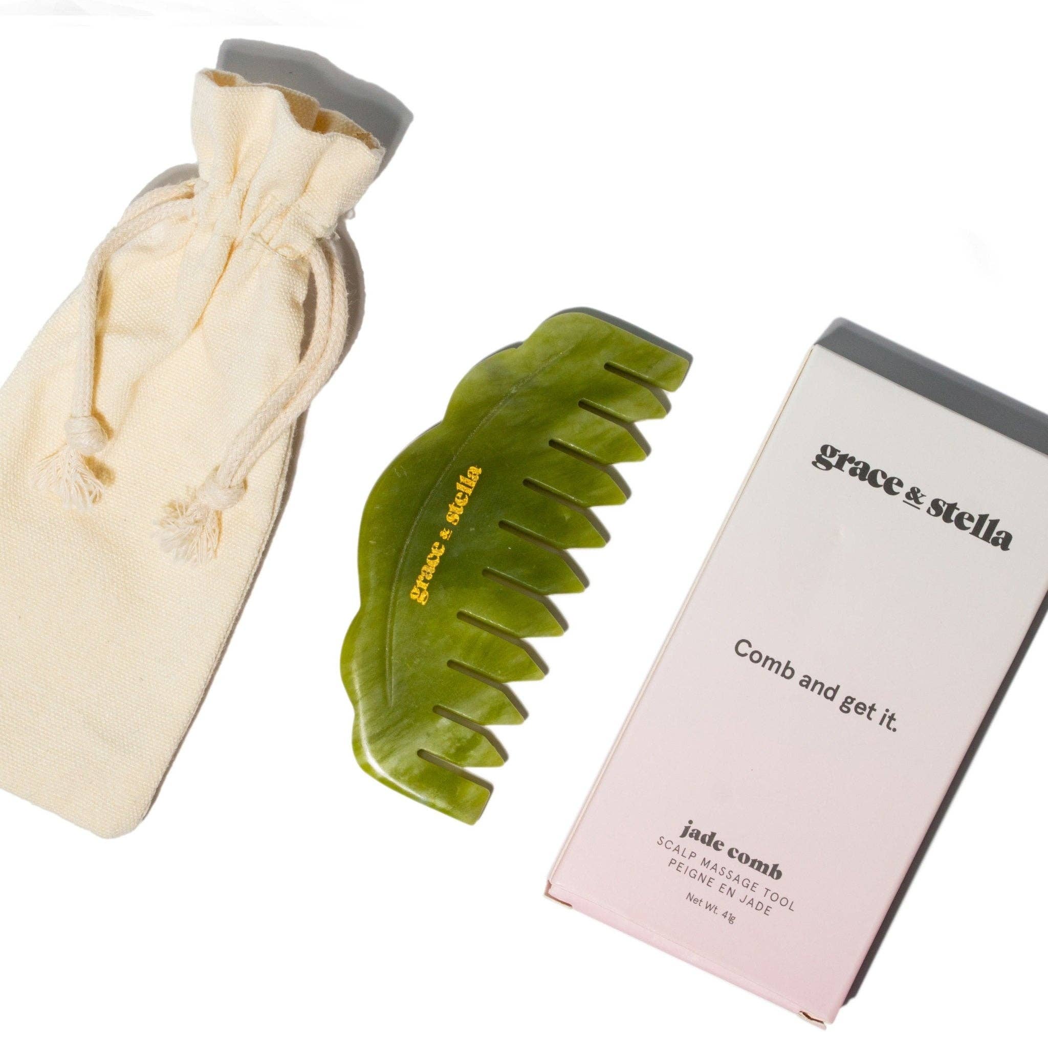 Grace & Stella Co – Engroshandel Hårbørste/kam – Jade Kam til Hovedbundsmassage for Sund Hårvækst4