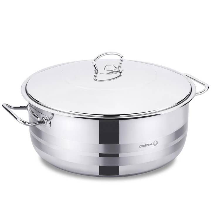 Korkmaz Mega Stainless Steel Low Casserole - 16 Quart for wholesale by YBM HOME INC.