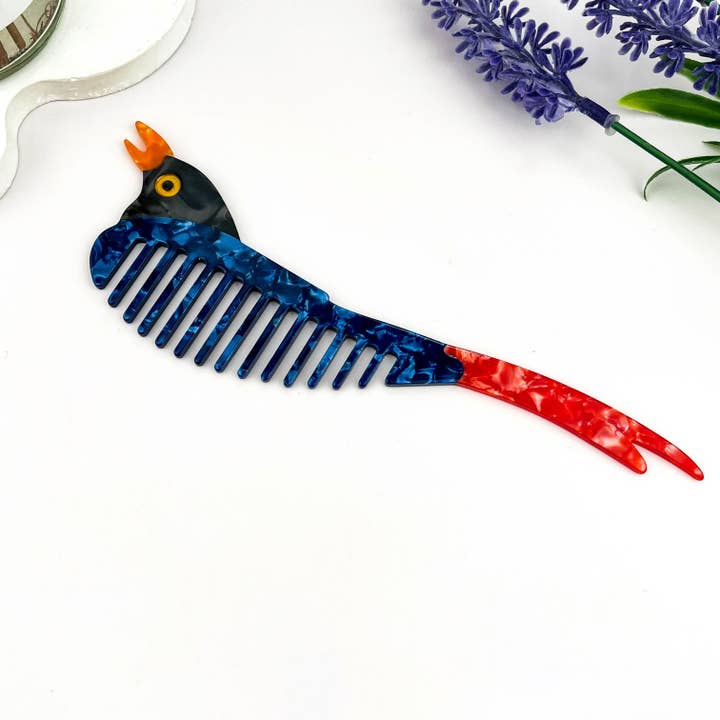 Peigne à cheveux en acétate Hirondelle mignonne – Style vintage créatif pour la vente par mildstyles