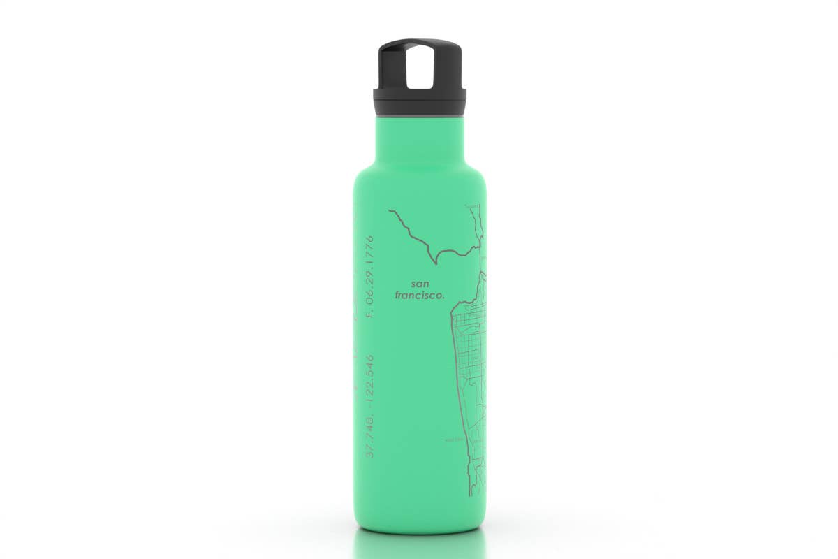 Well Told - Wholesale Water Bottle - San Francisco, CA City Map - Super Bowl - 21 oz Water Bottle6