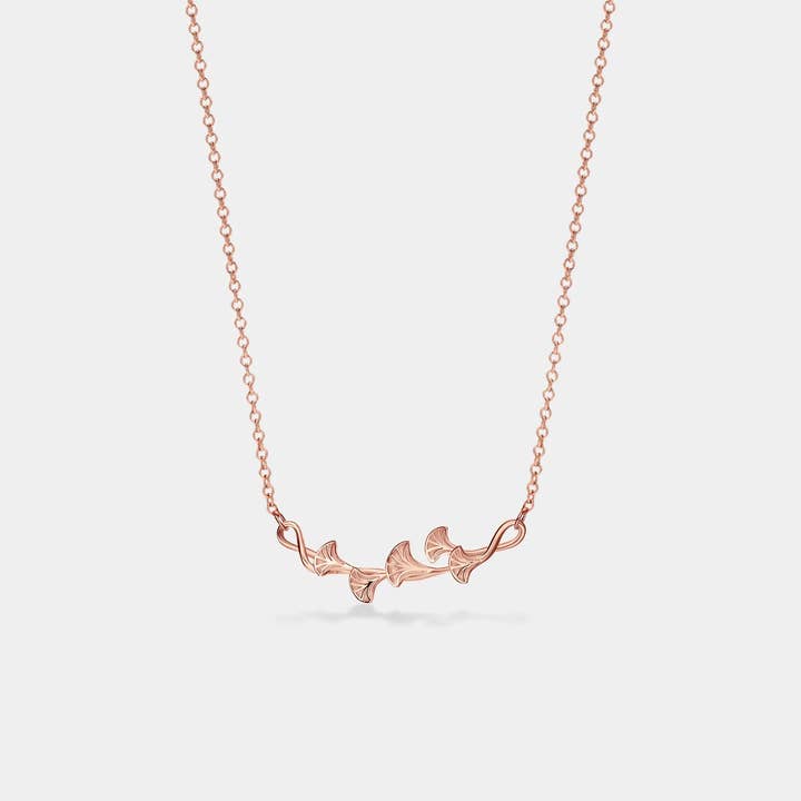 Perimade & Co. LLC - Wholesale Pendant/Charm Necklace - Ginkgo Leaf Nature Inspired Necklace in 925 Sterling Silver4