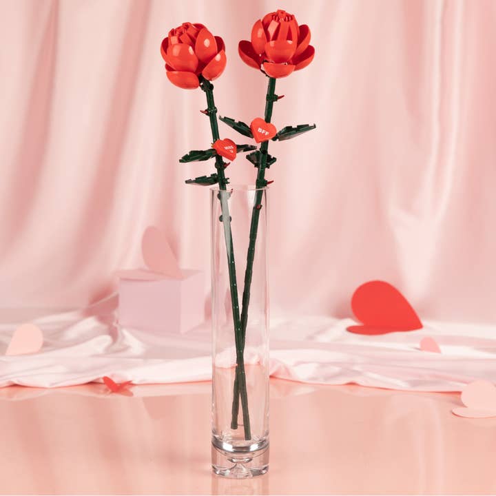 Brickcraft - Wholesale Building Set - Kids - Bricktanicals Red Long Stem Rose Brick Building Set3